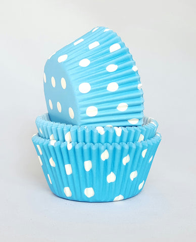 Blue and White Polkadot Regular Cupcake Cases Cupcake Liners