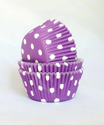 Purple and White Polkadot Regular Cupcake Cases Cupcake Liners