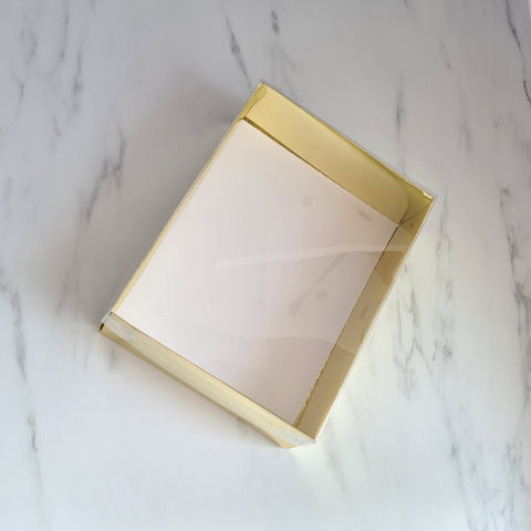 Gold Luxury Clear Lid Box (24cm x 18cm x 7cm)