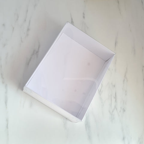 Gloss White Luxury Clear Lid Box (24cm x 18cm x 7cm)
