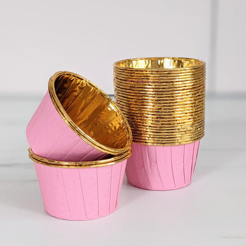 Pink and Gold Metallic Baking Cups