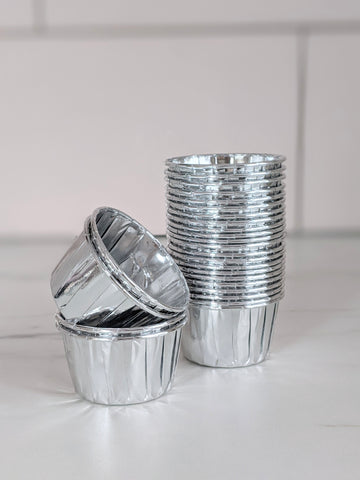 Silver Chrome Metallic Baking Cups