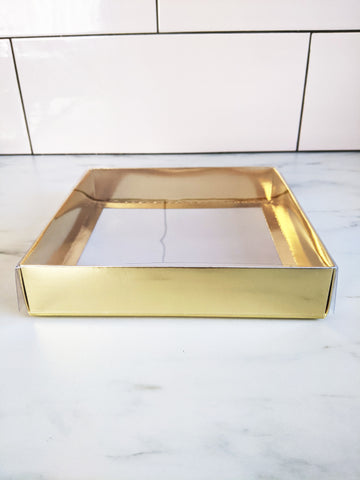 Gold Luxury Clear Lid Box (24cm x 24cm x 5cm)