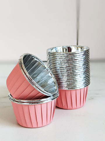 Pink and Silver Chrome Metallic Baking Cups