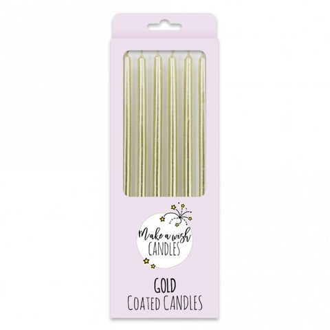 Make A Wish Tall Gold Metallic Candles (6 pack)