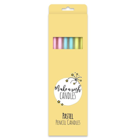 Make A Wish Tall Pastel Pencil Candles (6 pack)