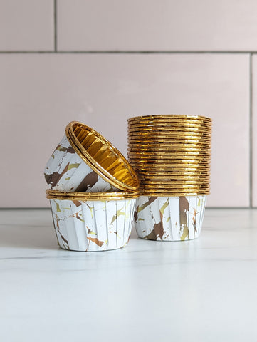 Gold Calacatta and Gold Metallic Baking Cups