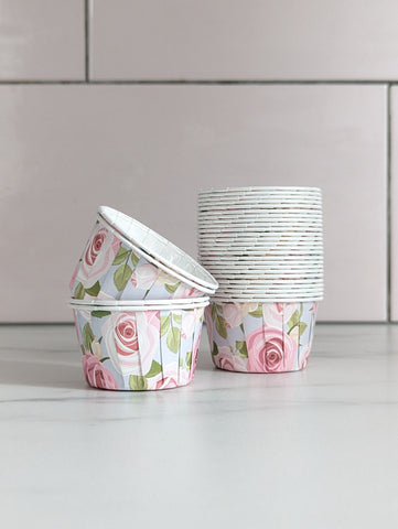 Roses Floral Baking Cups