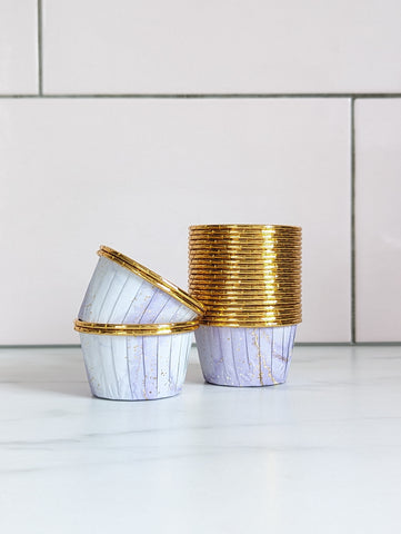 Purple Shimmer and Gold Metallic Baking Cups