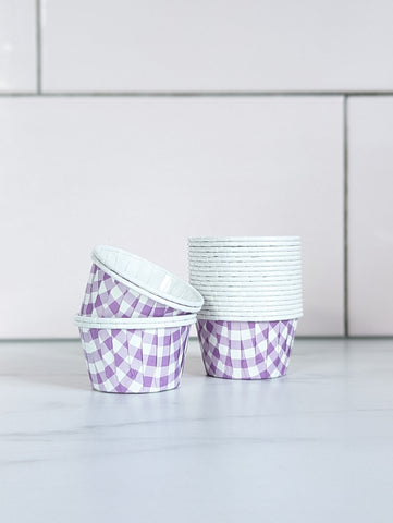 Purple Gingham Baking Cups