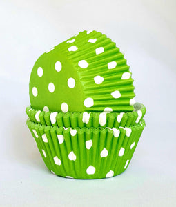 Green and White Polkadot Regular Cupcake Cases Cupcake Liners