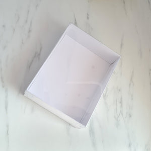 Gloss White Luxury Clear Lid Box (24cm x 18cm x 7cm)