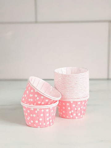 Pink and White Polkadot Baking Cups