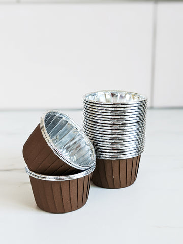 Brown and Silver Chrome Metallic Baking Cups