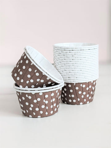 Brown and White Polkadot Baking Cups