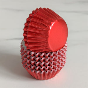 Red Foil Mini Cupcake Petit Four Cases Cupcake Liners