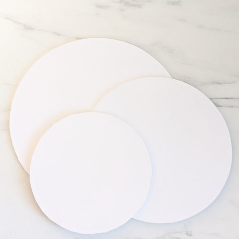 Round Gloss White Masonite (MDF) 5mm Cake Boards