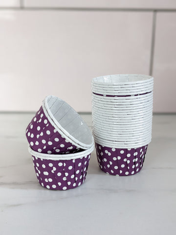 Purple and White Polkadot Baking Cups