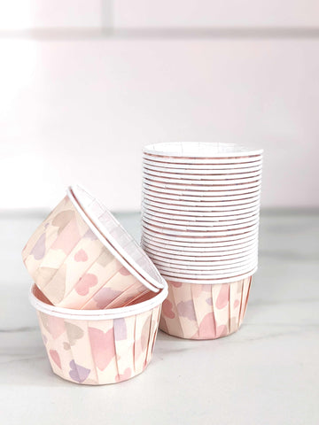 Peach Hearts Baking Cups