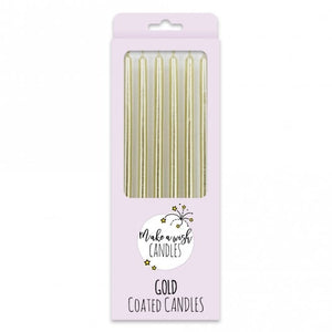 Make A Wish Tall Gold Metallic Candles (6 pack)