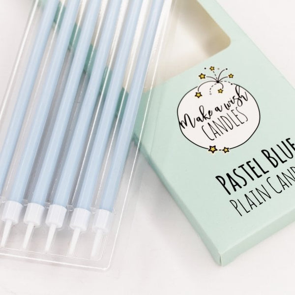 Make A Wish Tall Pastel Blue Candles (6 pack)