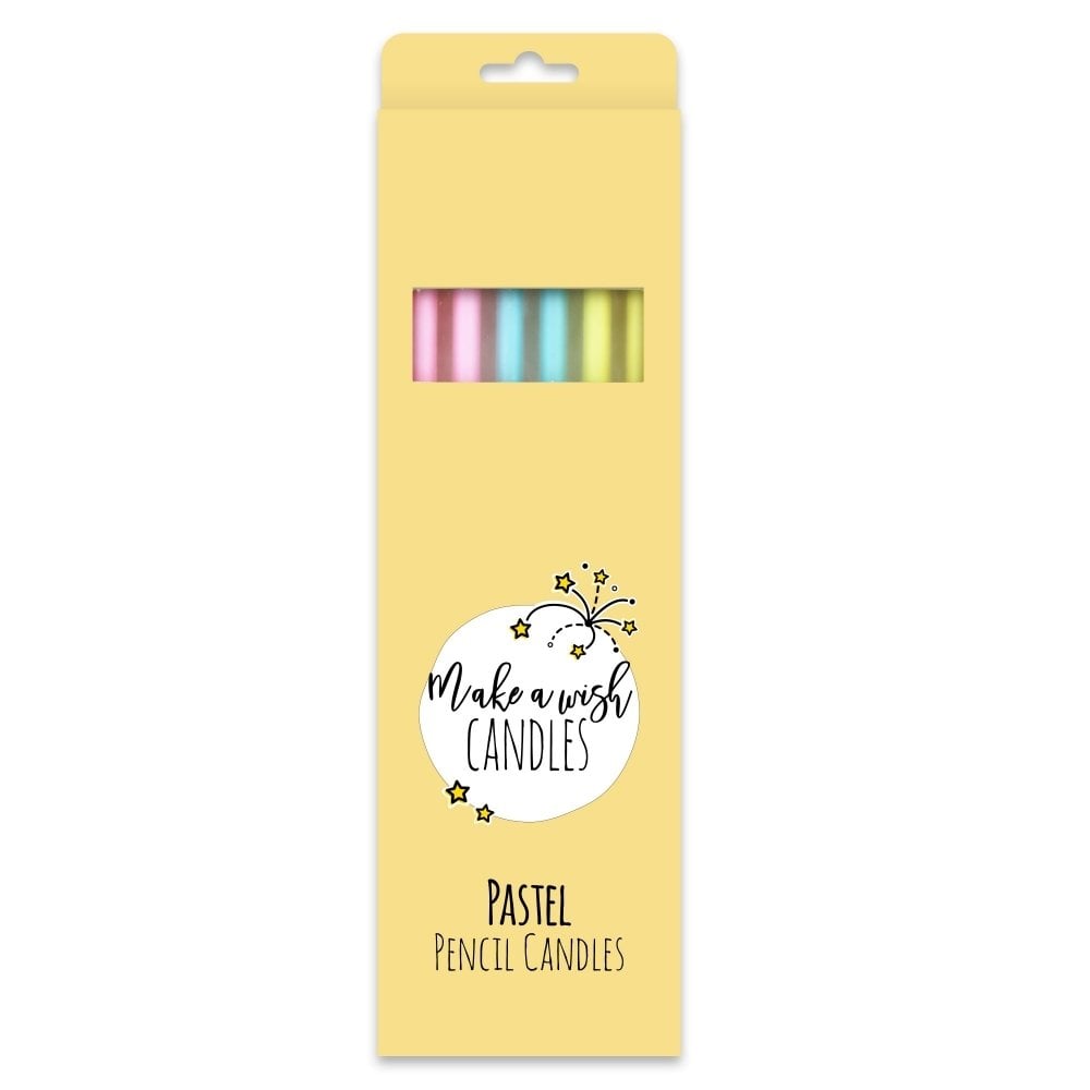 Make A Wish Tall Pastel Pencil Candles (6 pack)