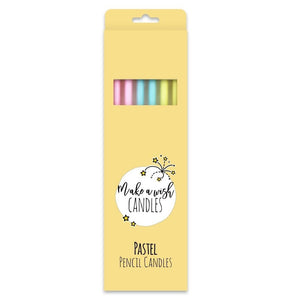 Make A Wish Tall Pastel Pencil Candles (6 pack)