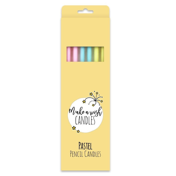 Make A Wish Tall Pastel Pencil Candles (6 pack)