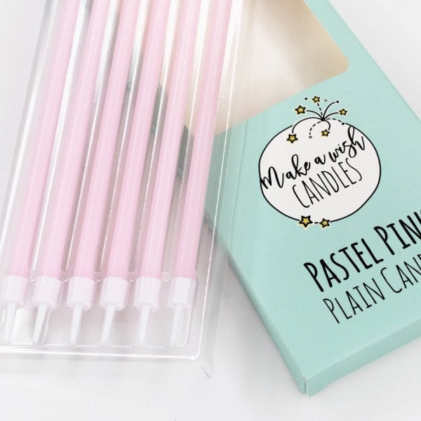 Make A Wish Tall Pastel Pink Candles (6 pack)